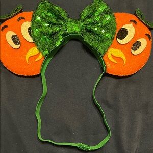 Sparkling Green and Orange Ears Headband